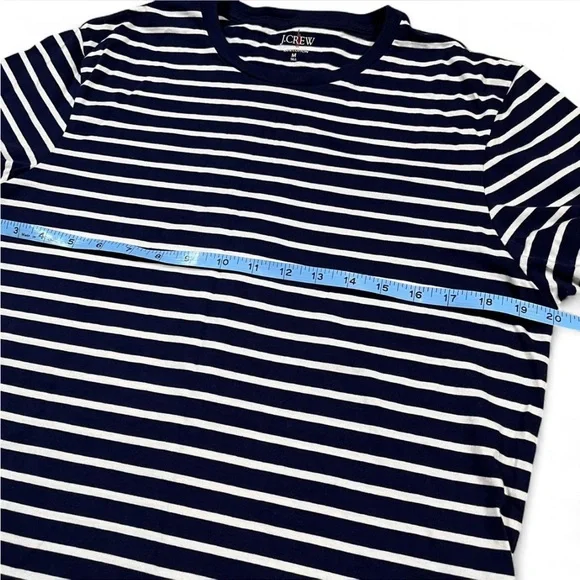 J. Crew Mens 100% Cotton T-shirt stripe Size M Tall Short Sleeve - Picture 6 of 7